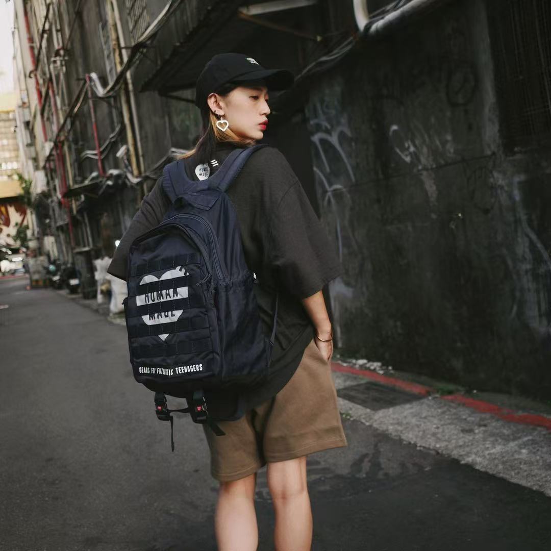 Streetwear Brand Backpack - Zaino militare HUMAN MADE, zaino in